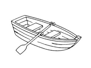 דף צביעה ציור פשוט של סירה לצביעה