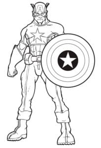 דף צביעה קפטן אמריקה מהנוקמים בדף לצביעה ולהדפסה