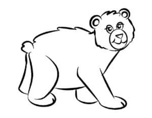 דף צביעה דוב חמוד לצביעה ולהדפסה
