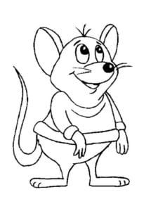 דף צביעה ציור לצביעה ולהדפסה של עכבר חולמני