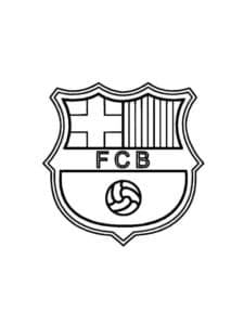 דף צביעה דף צביעה עם ציור של סמל ליגת ברצלונה בכדורגל