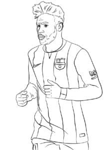דף צביעה דף צביעה להדפסה עם ציור של שחקן כדורגל מברצלונה
