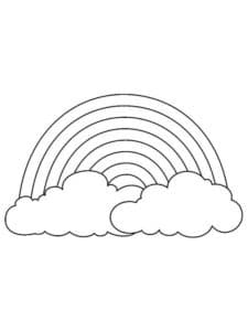 דף צביעה ציור פשוט לצביעה של קשת בענן