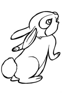 דף צביעה ציור של ארנבון חמוד לצביעה