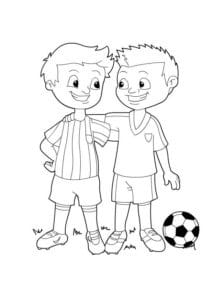 דף צביעה ילדים עם כדורגל ציור לצביעה