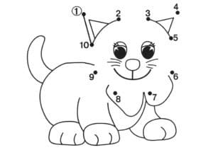 חבר לפי מספרים  ציור של חתול