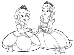 דף צביעה שתי נסיכות חמודות