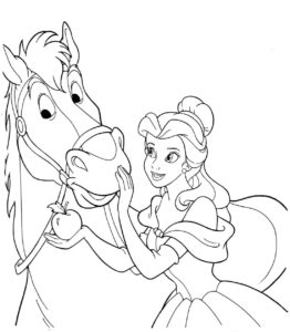 דף צביעה נסיכה וסוס