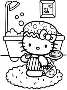 דף צביעה הלו קיטי במקלחת