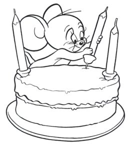 דף צביעה עכבר ועוגה
