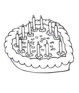 דף צביעה עוגה בצורת לב