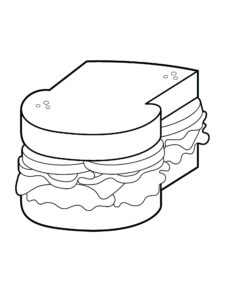 דף צביעה סנדוויץ’ טעים