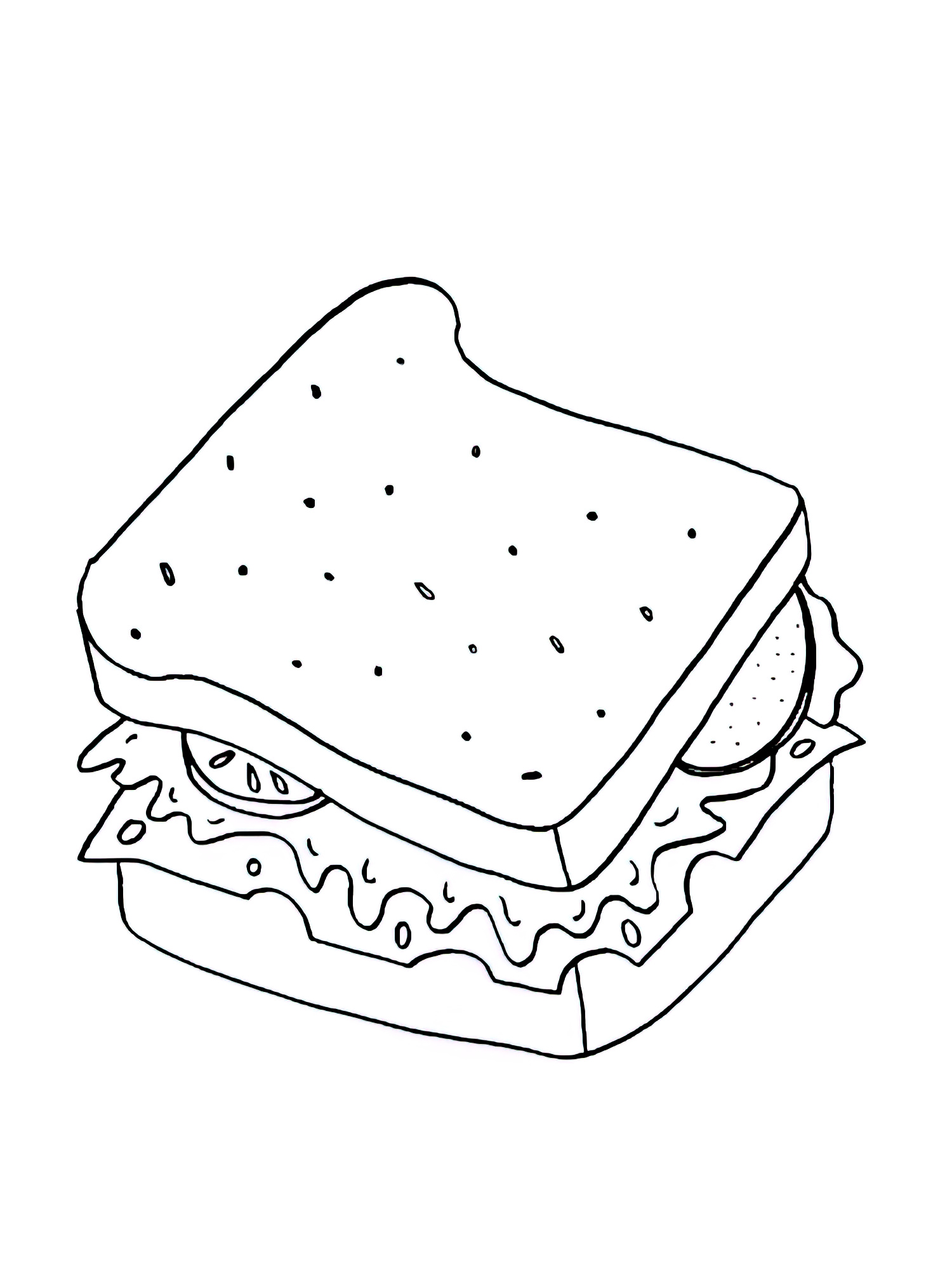 Сэндвич раскраска