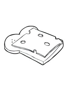 דף צביעה סנדוויץ’ עם גבינה צהובה