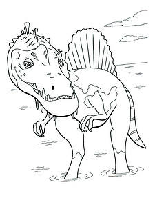 דף צביעה דינוזאור במים
