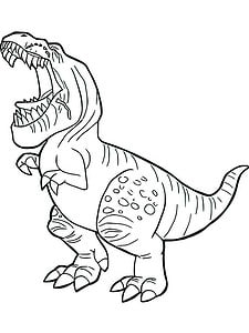 דף צביעה דינוזאור פתח את פיו