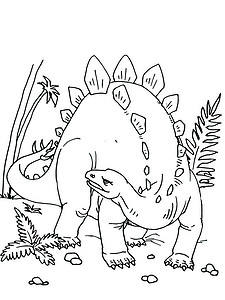 דף צביעה דינוזאור בג’ונגל