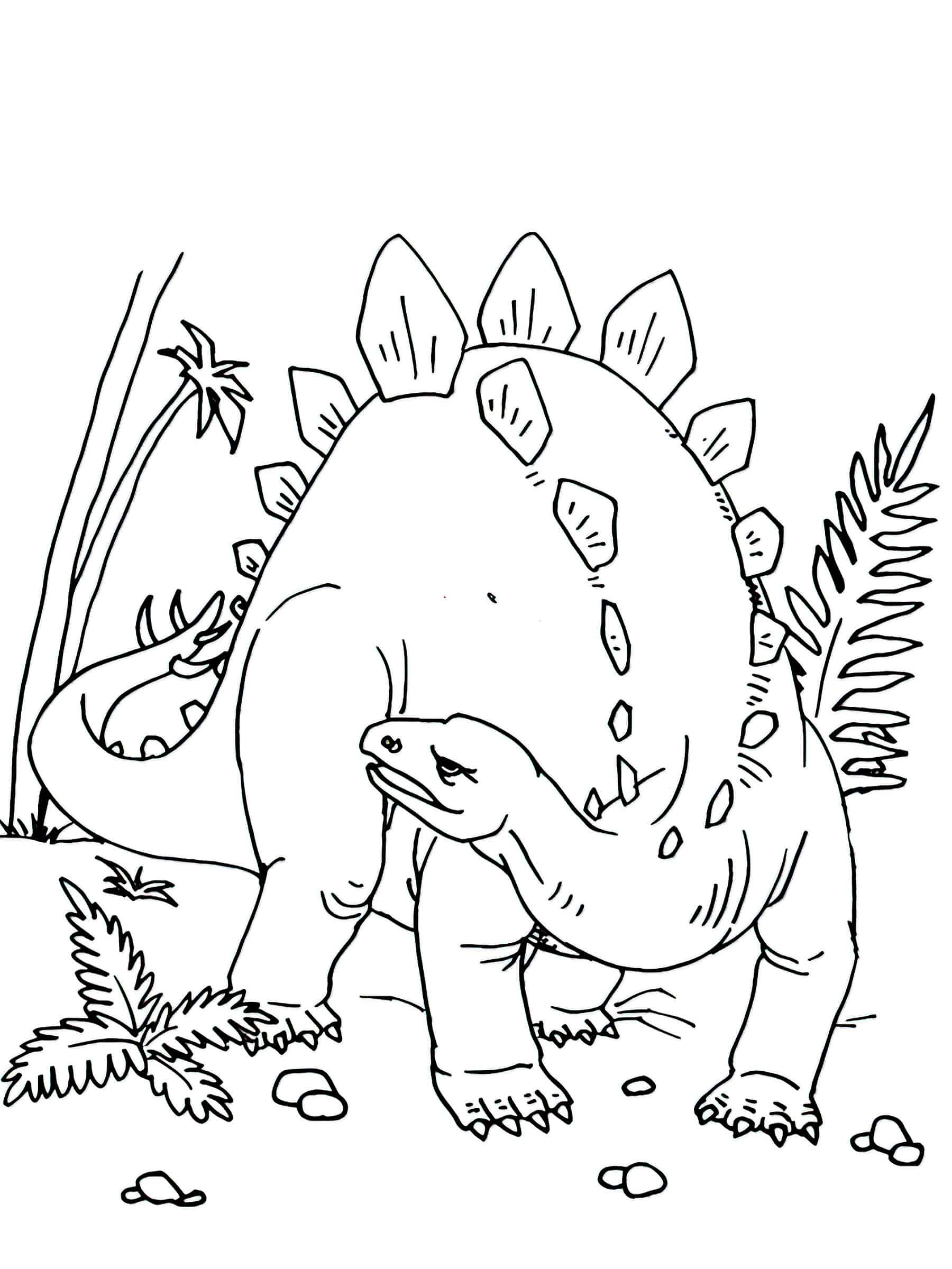 דף צביעה דינוזאור בג’ונגל