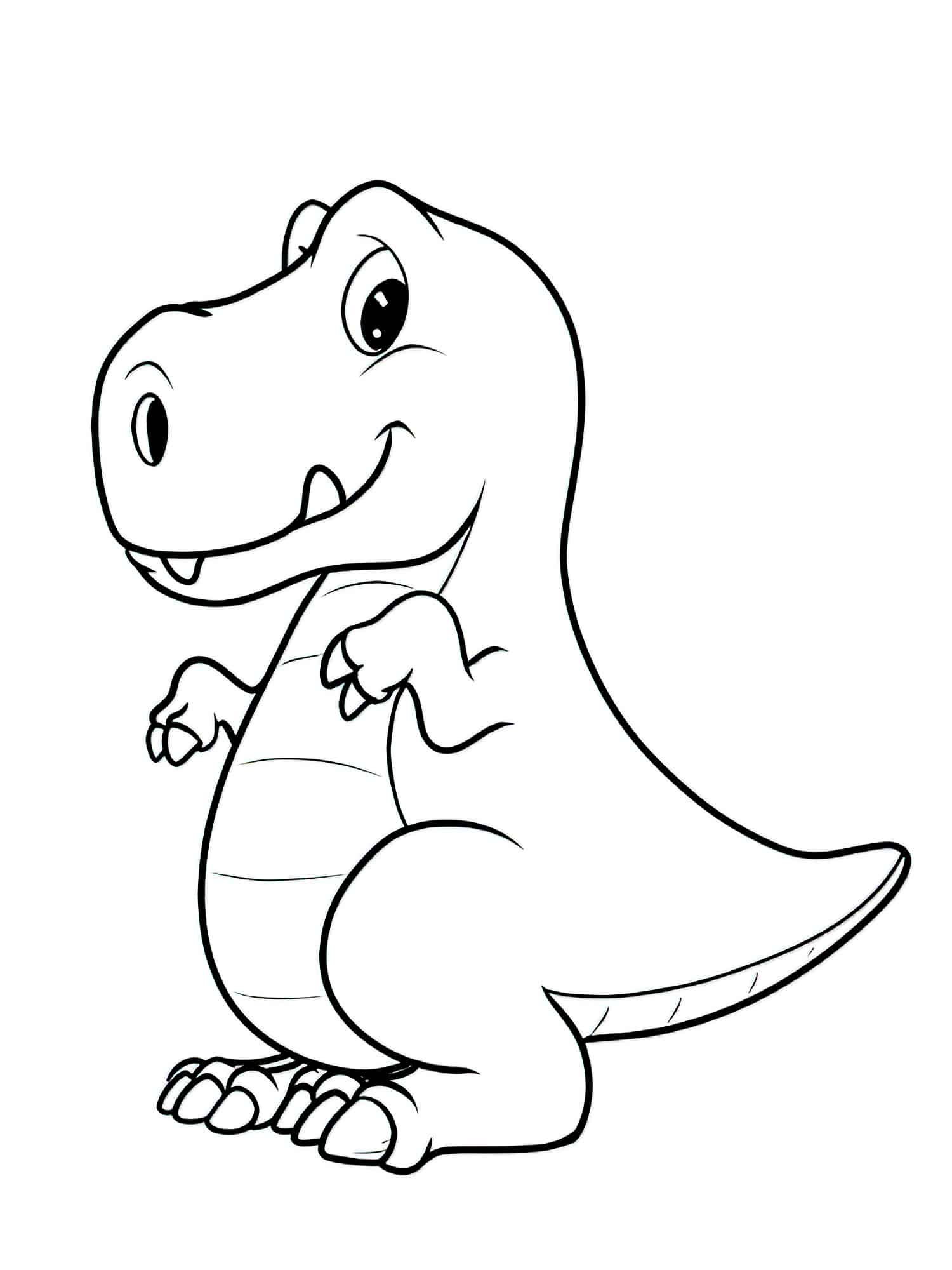 דף צביעה דינוזאור חמוד