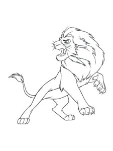 דף צביעה אריה כועס