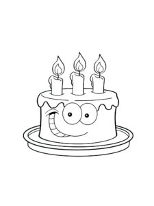 דף צביעה עוגה עם נרות