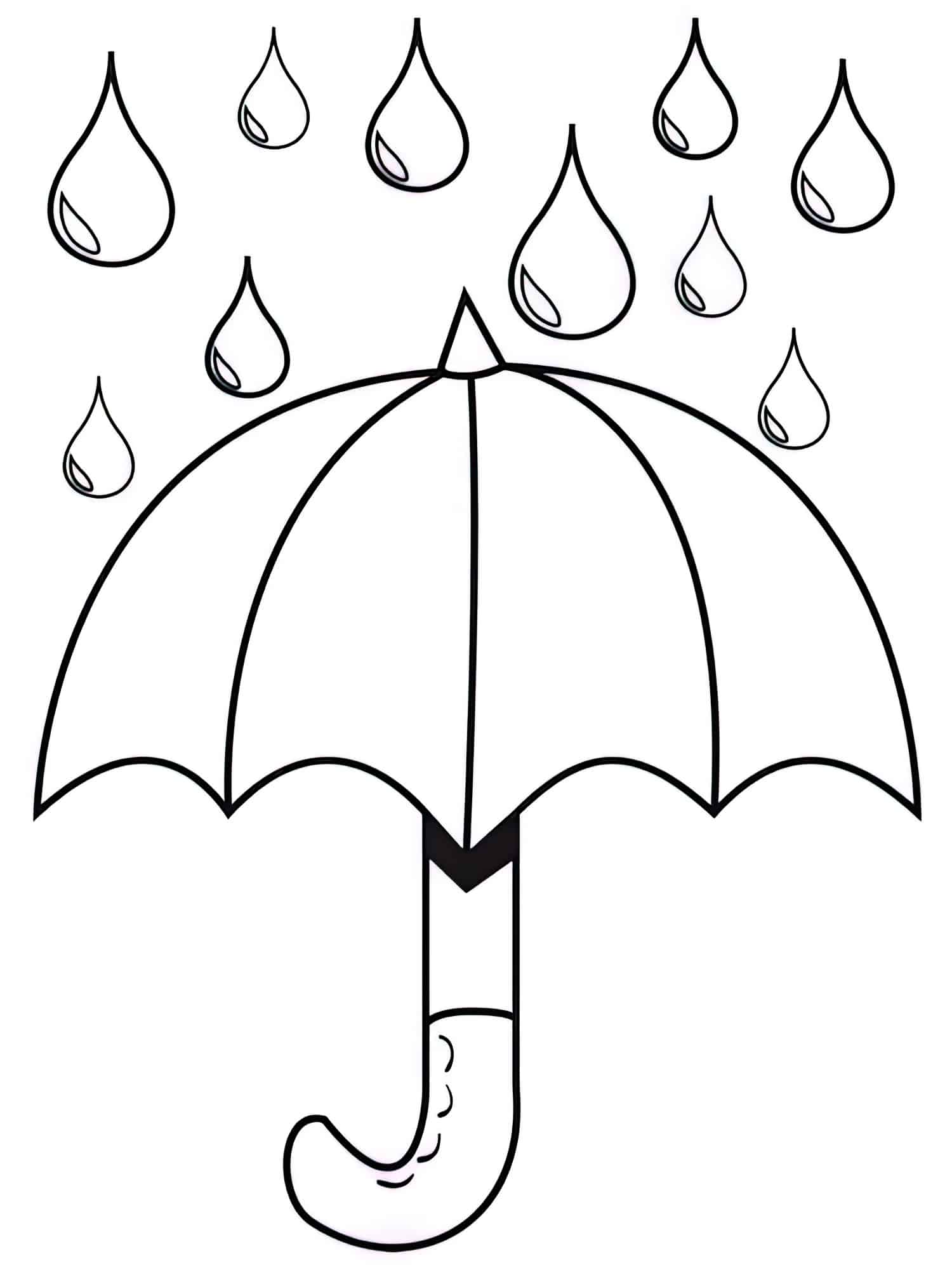 דף צביעה מטריה וגשם