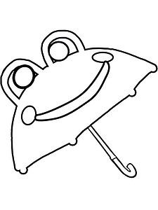 דף צביעה מטריה צפרדע
